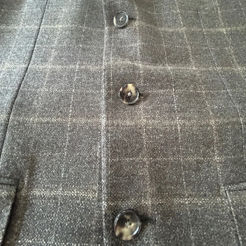 d'Avenza Blazer Sports Coat 40 Brown 100% Cashmere Windowpane Made in Italy